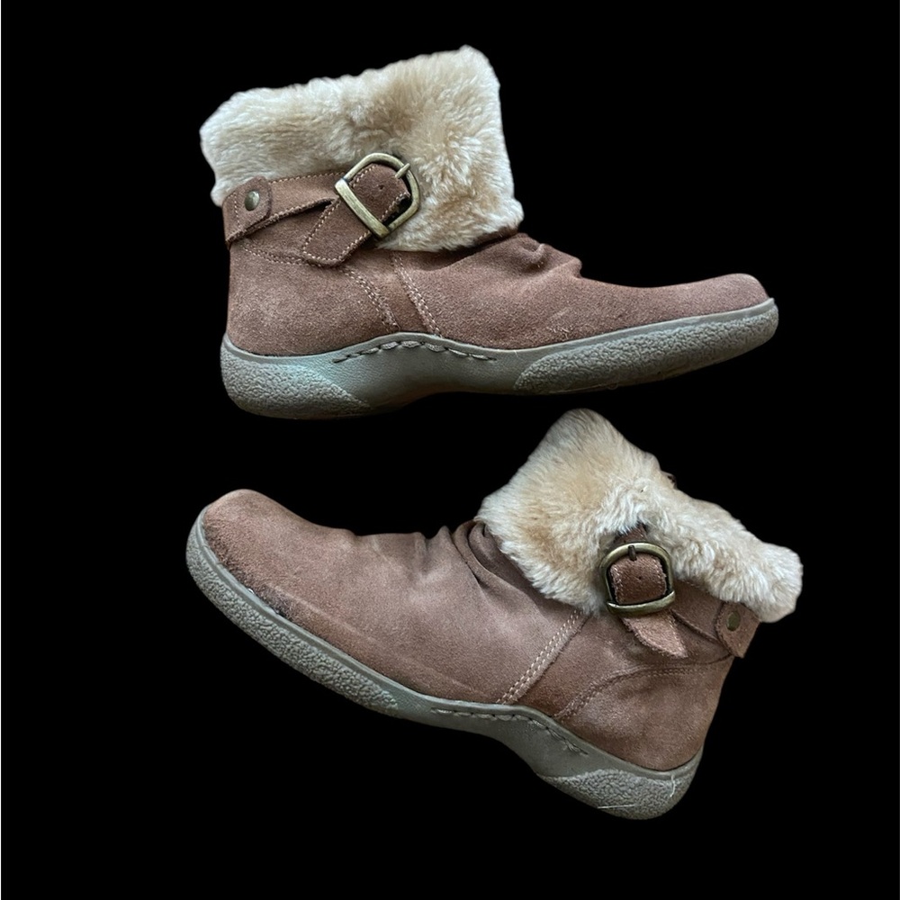 Bear Traps Tan Leather Fuax Fur Lined Booties Size 6